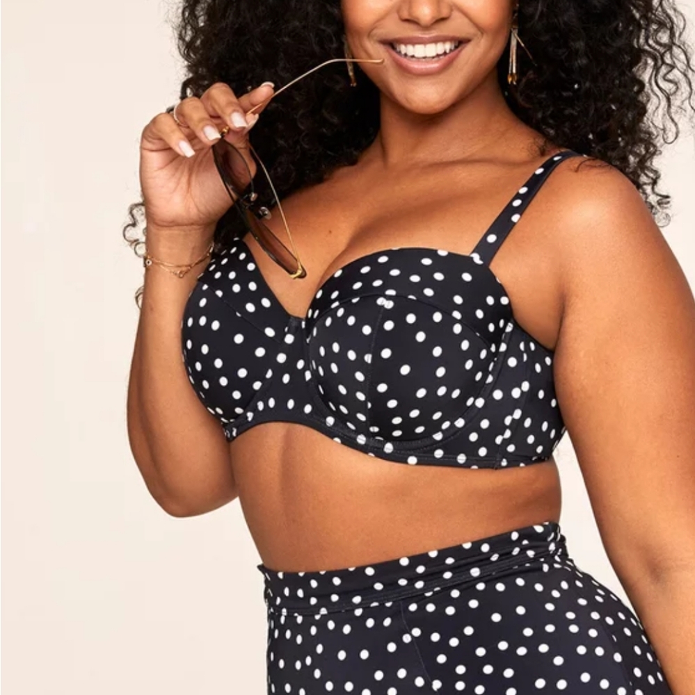 Adore Me Black and White Polka Dot Bikini
